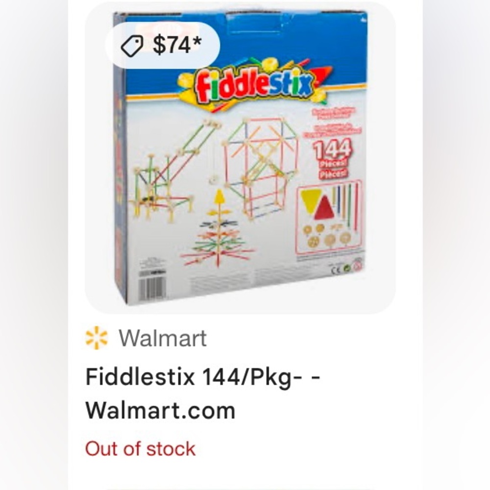 Vintage Ideal Fiddlestix Classic TIMELESS Toys 144 Wood Pieces
